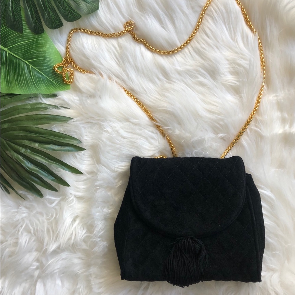 Black Talbots quilted crossbody bag